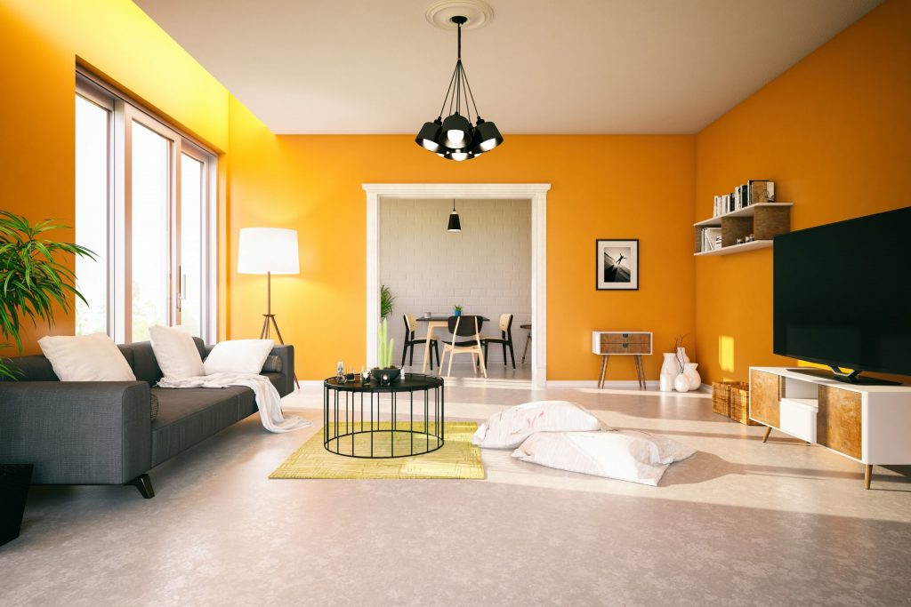 yellow interior painting