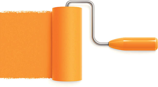 Paint roller with orange trace